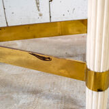 Console in lacquered wood, brass and glass Italy 70s