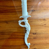 Louis XVI style bronze wall light with white patina