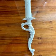 Louis XVI style bronze wall light with white patina