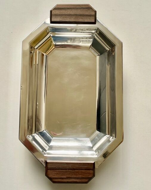 Art Deco silver metal bread basket