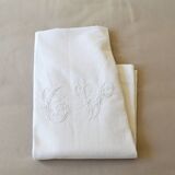 Old linen/cotton sheet large monogram