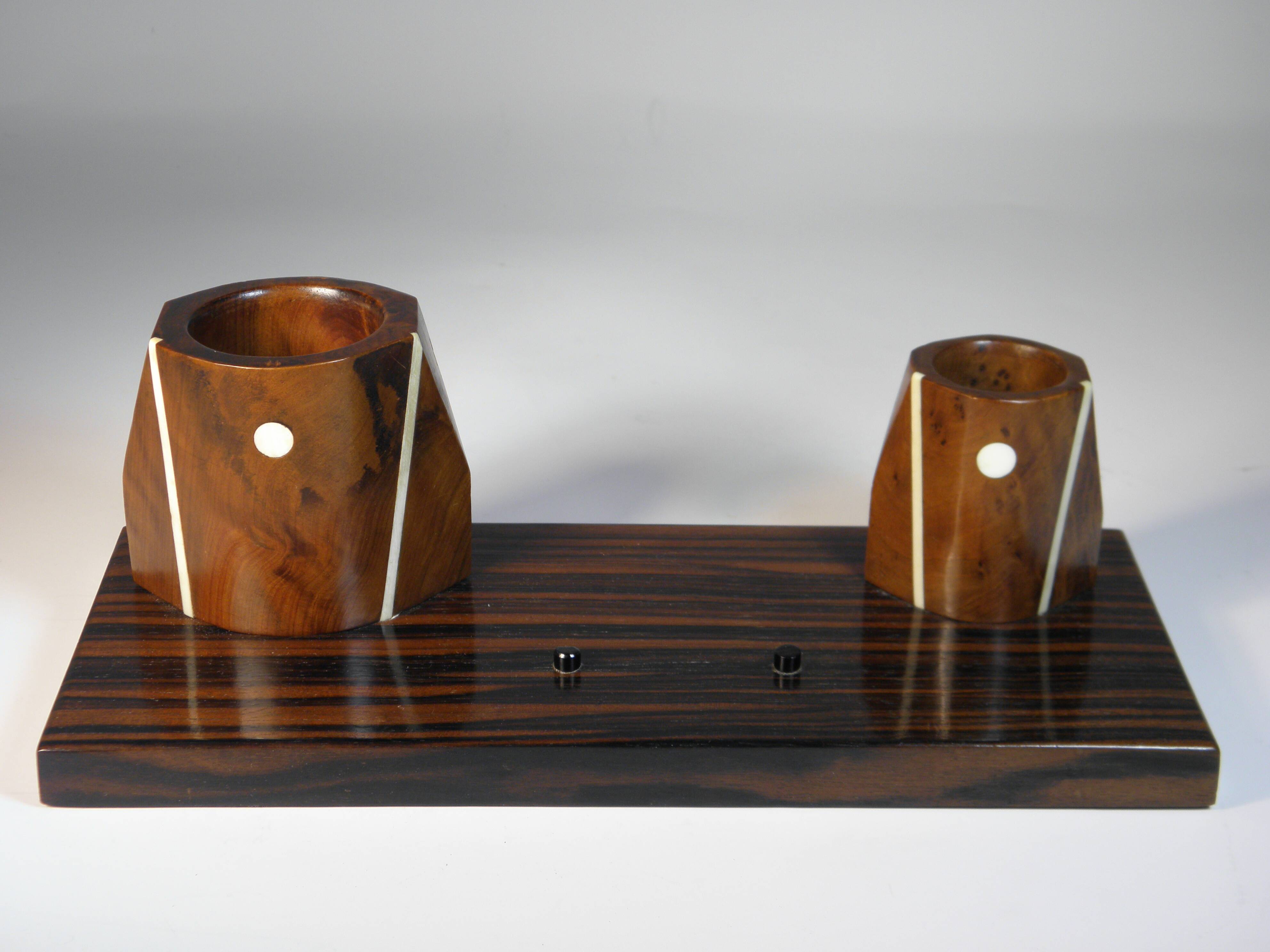 SET DE BUREAU en EBENE de MACASSAR