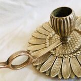 Duo of sunflower cellar rat candlesticks