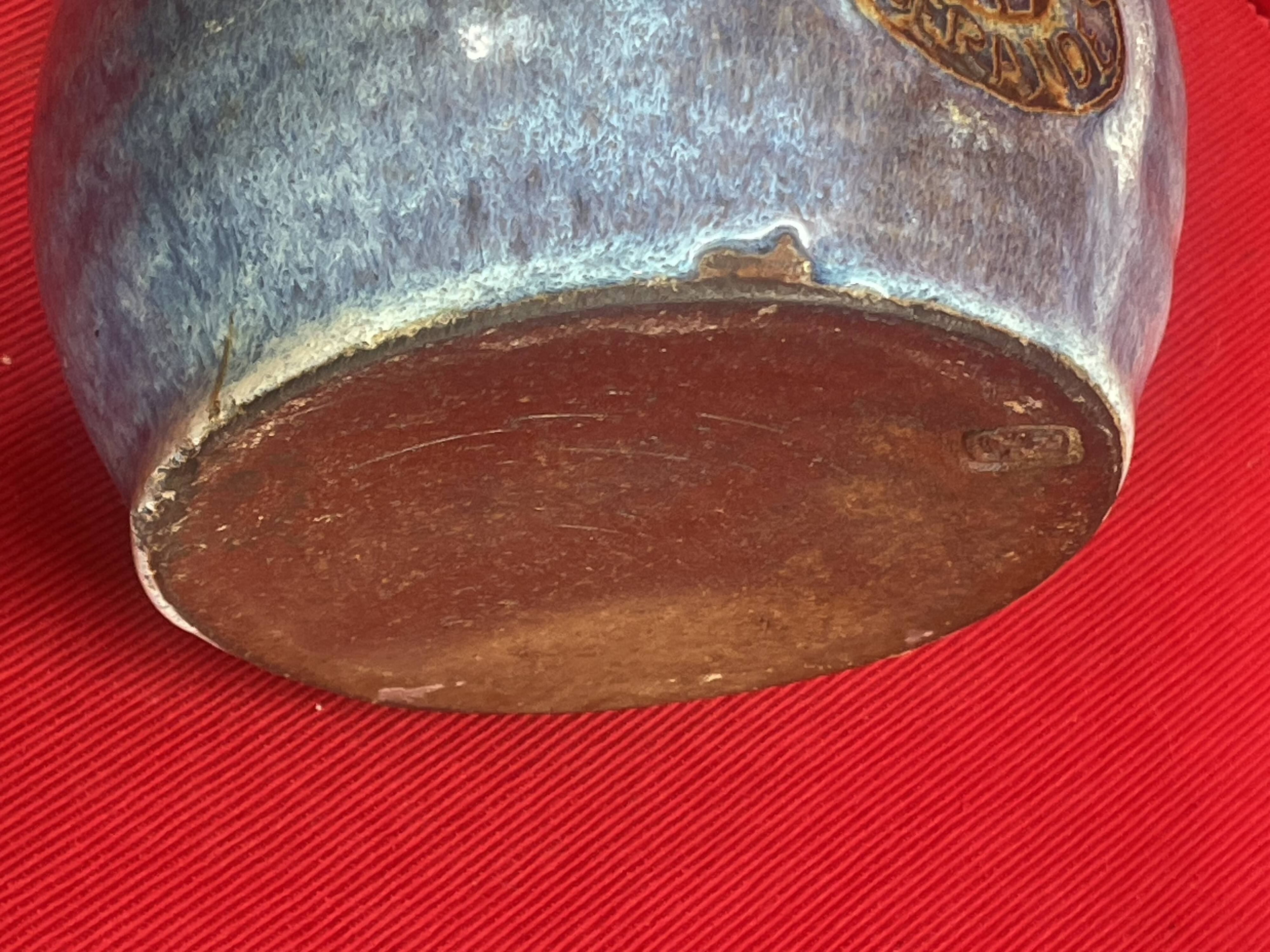 Salt box, Guérande ceramic salt box, signature to identify - 19 cm