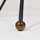 French mid-century mirror side table, Jacques Adnet style, brass, 1950s.