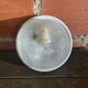 Vintage Round Ceiling Light Moulded Glass + White Metal Surround #D90