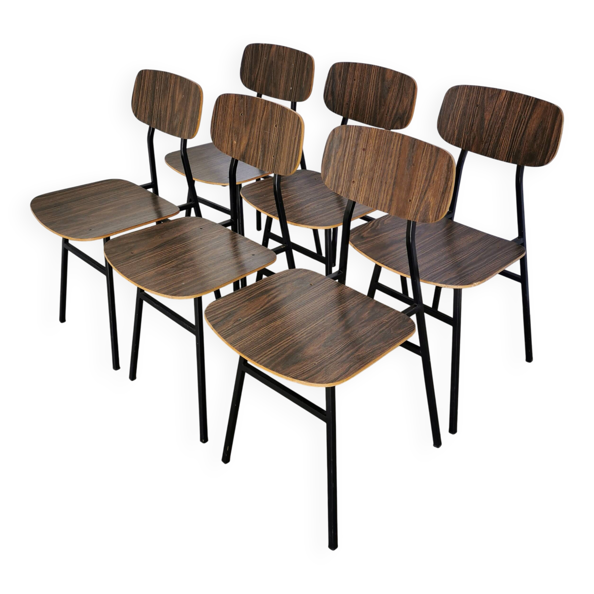 Chaises d'école industrielles vintage - STOL Kamnik - Yougoslavie des années 70 - Lot de 6
