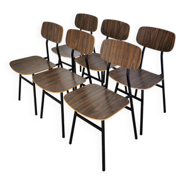 Vintage Industrial School Chairs - STOL Kamnik - 70s Yugoslavia - Set of 6