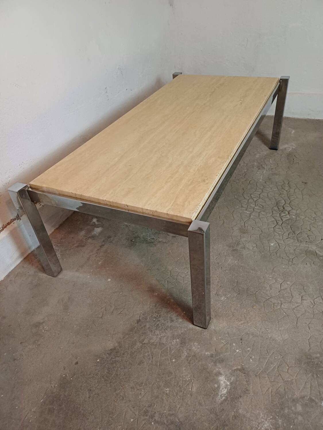 Table basse travertin vintage