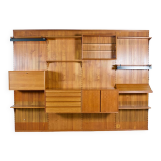 Modular wall system with panels Cado Poul Cadovius teak years 1959