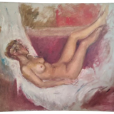 Reverie - pastel attributed to charles vasnier (1873 - 1961)