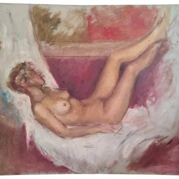 Reverie - pastel attributed to charles vasnier (1873 - 1961)