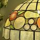 Vintage mother-of-pearl and brass pendant lampshade with fruit decorations