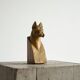 Sculpture of a boxer bookends in carved solid wood, mid-20th century.