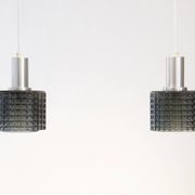Ensemble de deux lampes suspendues Carl Fagerlund pour Orrefors.