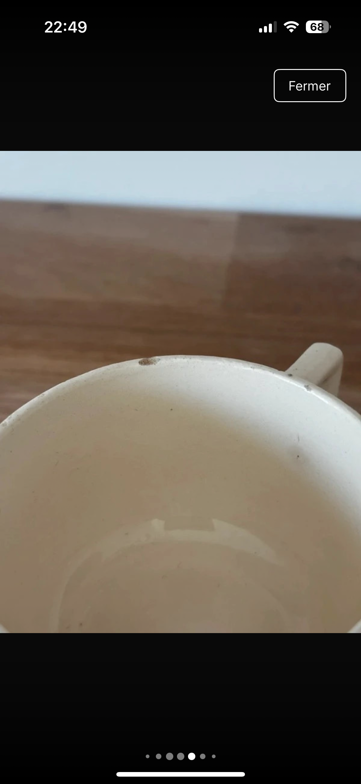 5 tasses anciennes Badonviller fruits