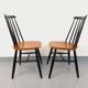 Pair of vintage Scandinavian chairs Fanett by Ilmari Tapiovaara in teak.