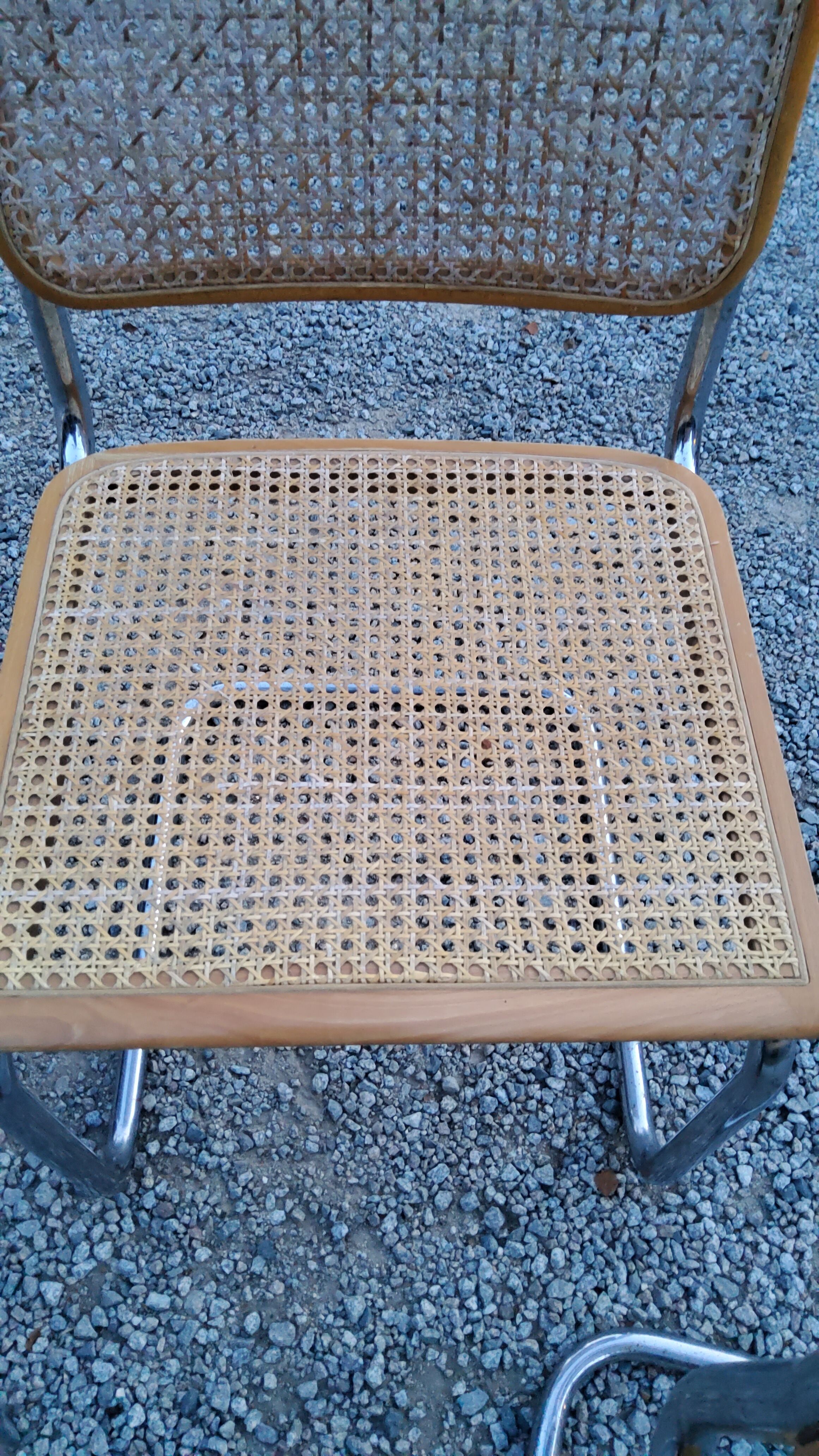 Set of 4 chairs cesca B32 Marcel Breuer Italian edition 1970