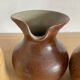 Trio of vintage stoneware jug vases