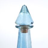 Bouteille, carafe en verre bleu, années 60