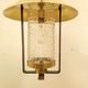 Vintage Pendant Lamp Maison Arlus in glass and brass year 70