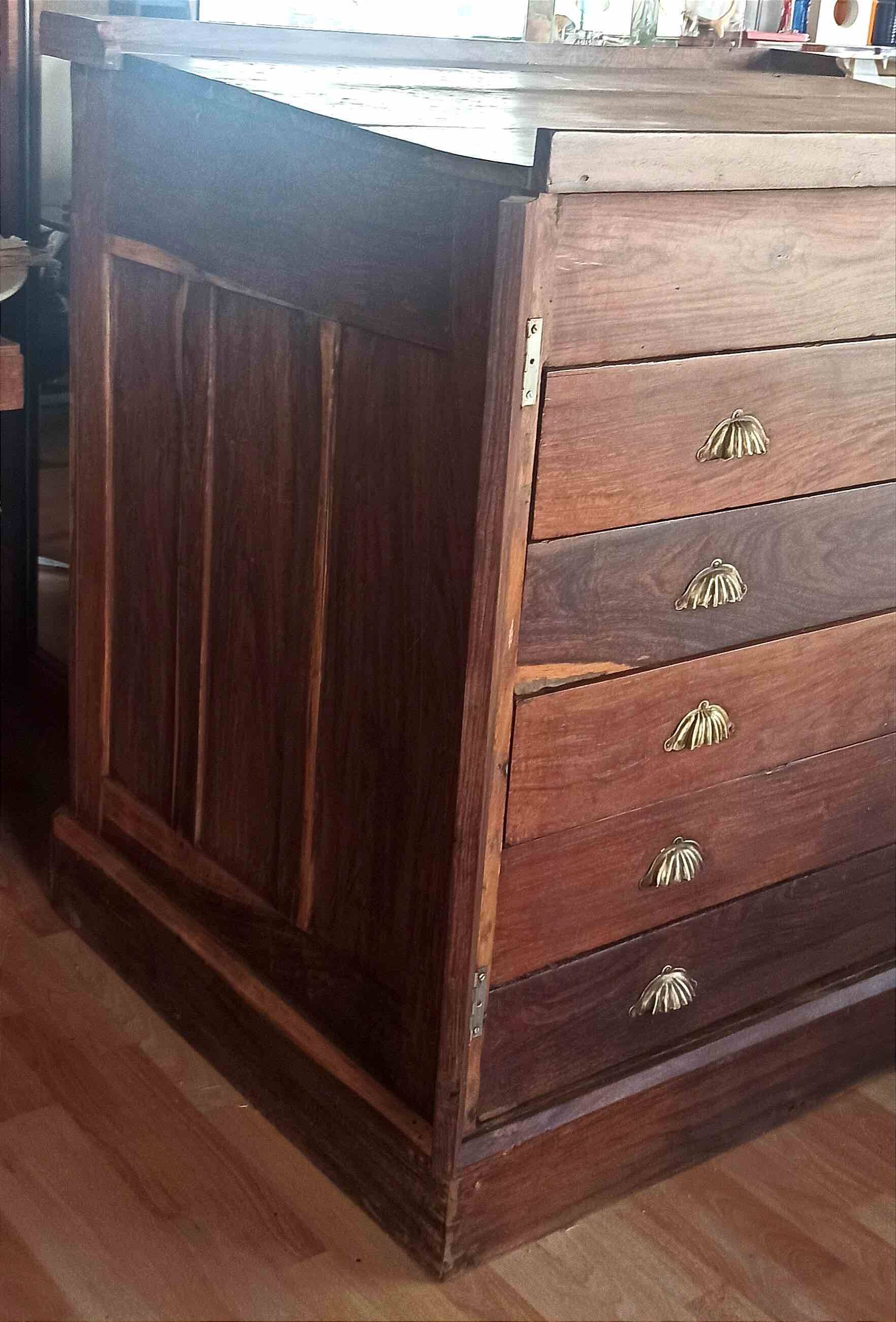 19th century East India Company map cabinet Width 122 cm