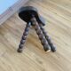 Tabouret vintage à pieds bobines