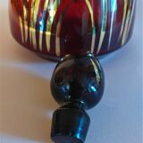 Vintage glass decanter Monaco glassware ruby and gold