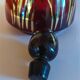 Vintage glass decanter Monaco glassware ruby and gold