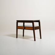 Scandinavian teak and dark wood bedside table, 1950s