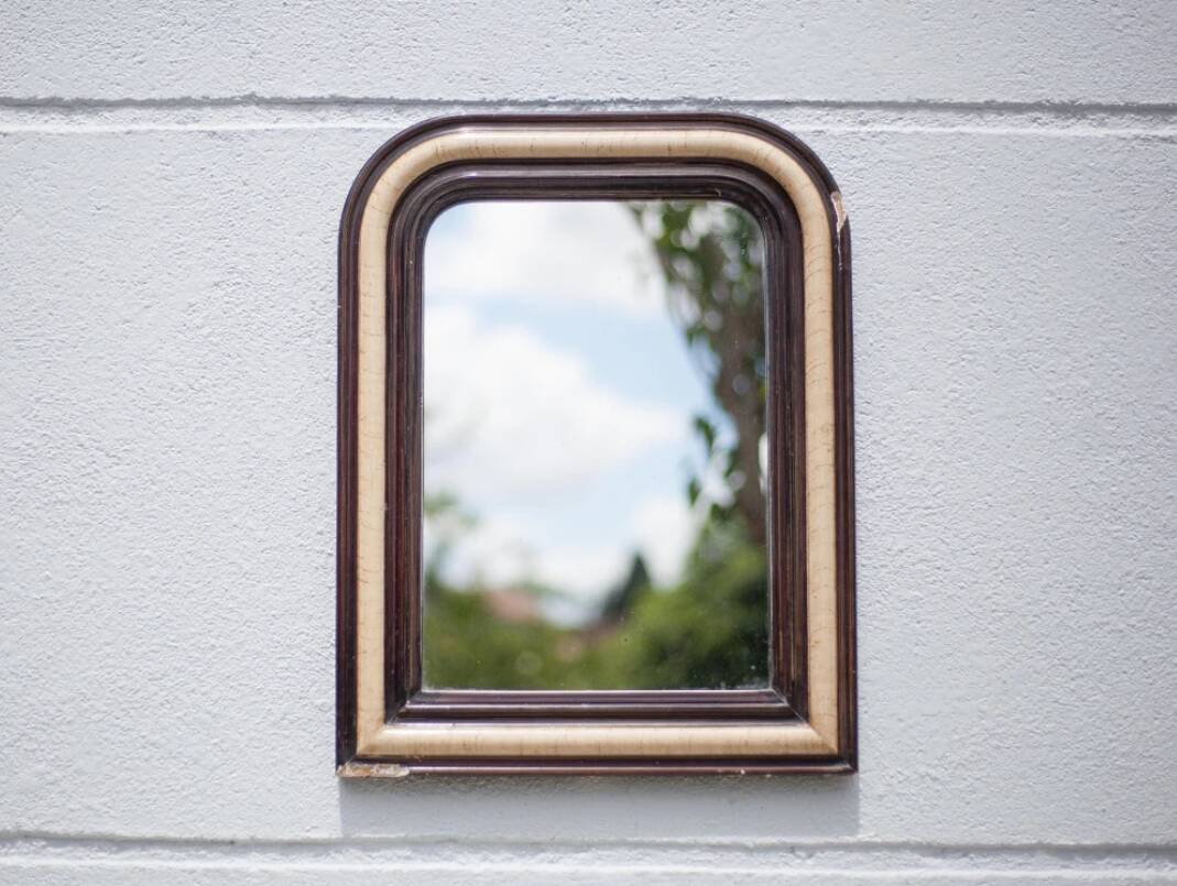 Vintage wall mirror, Napoleon III mirror, wood and stucco mirror, wall mirror, interior decoration