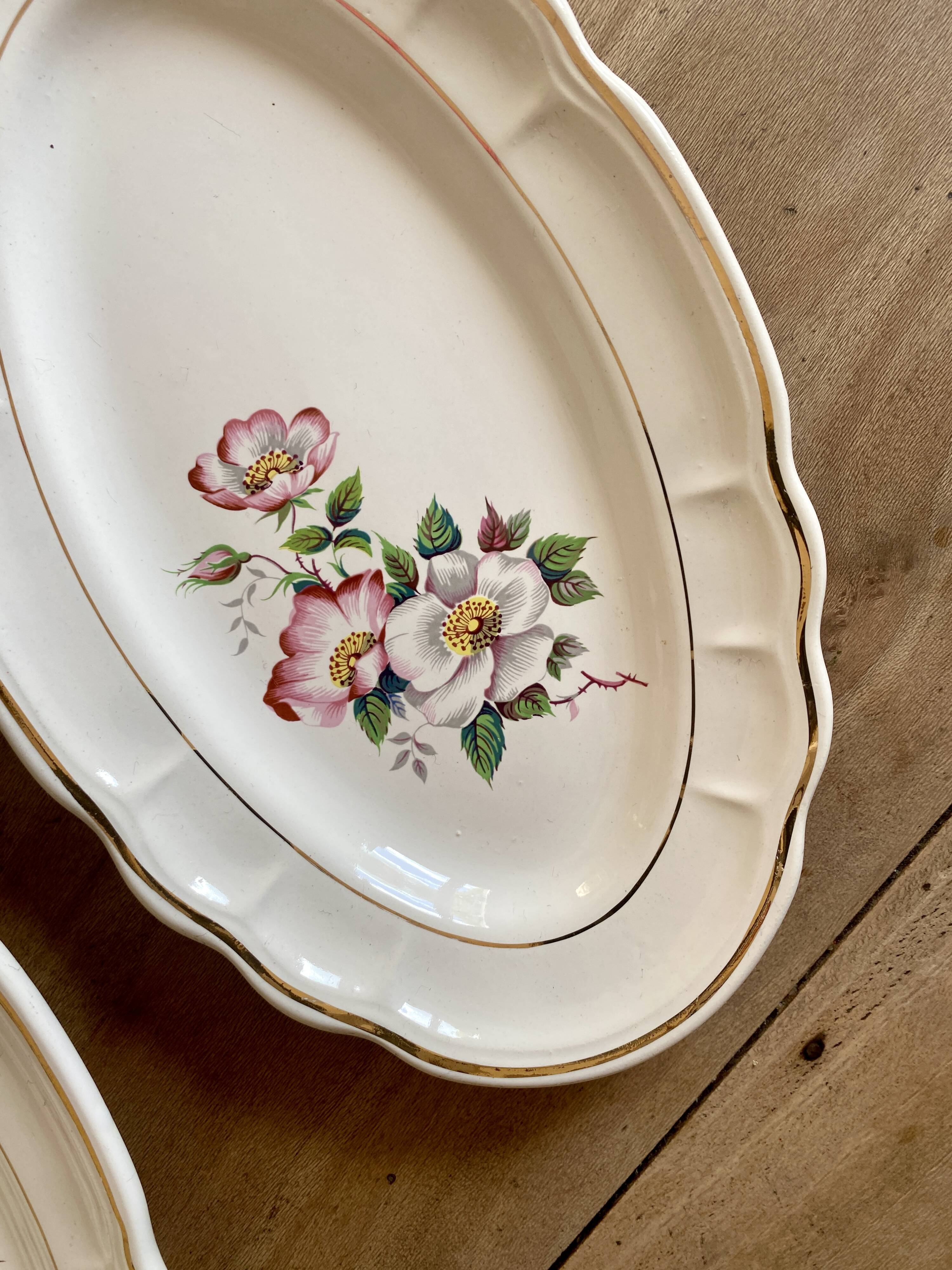 Lot de 2 plats ovales- raviers vintage Salins