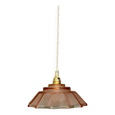 suspension vintage Art Deco lampshade in frosted pink glass