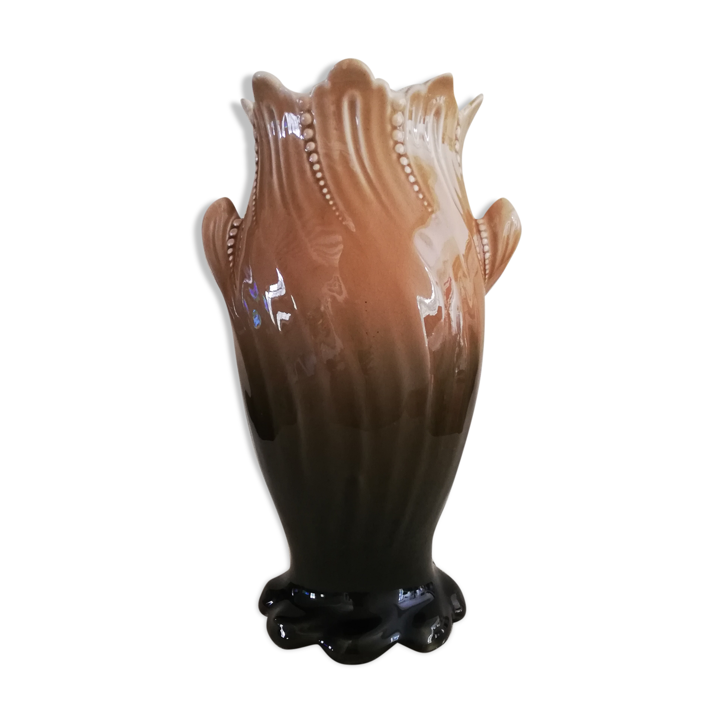 Fives Lille Art Nouveau slipware vase