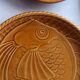 Gien earthenware fish set, 6 plates and a serving dish