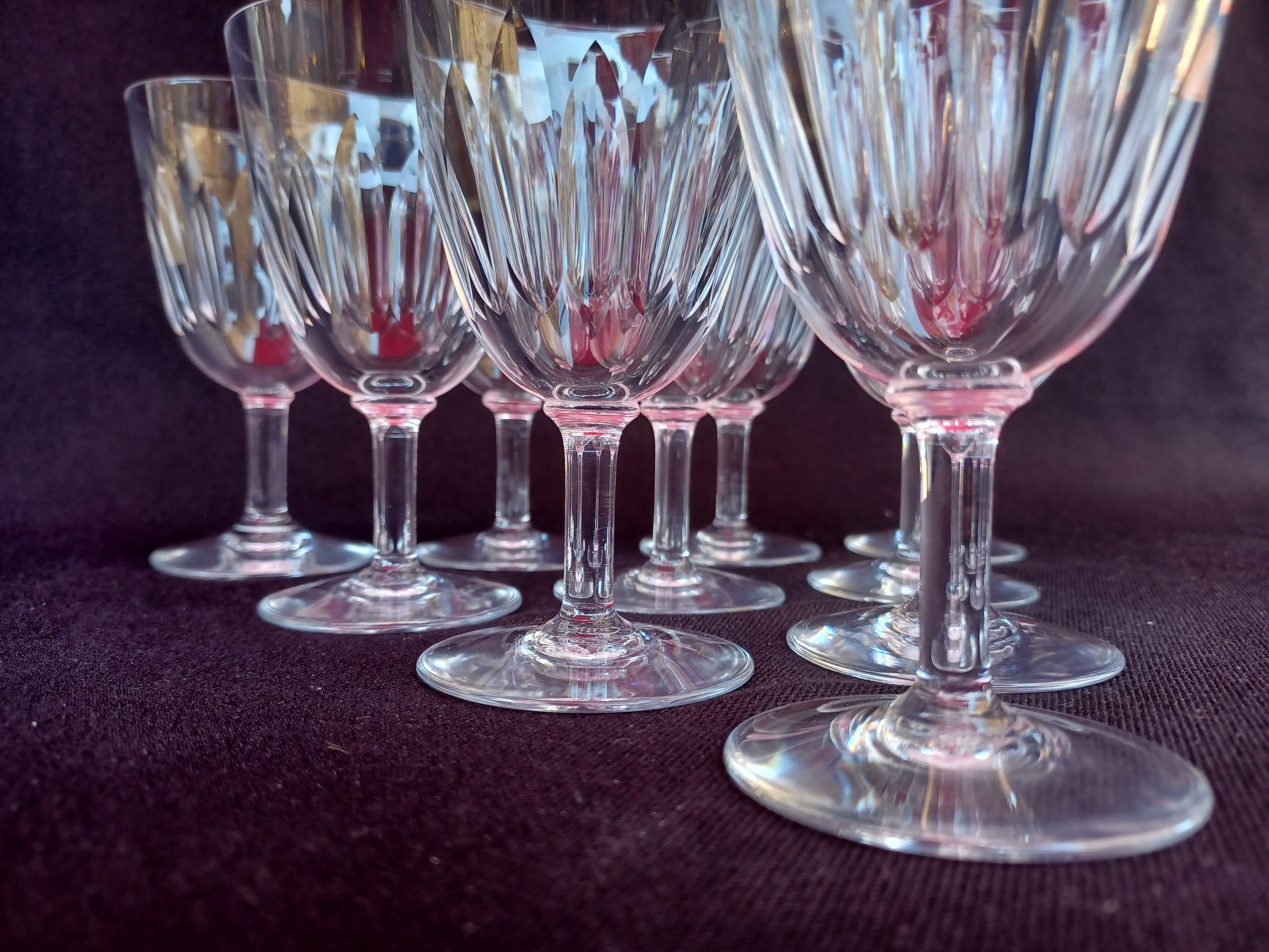 10 verres en cristal de Baccarat, modèle Cassino, années 60 | Selency