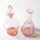 Pair of Rare Vintage Pink Glass Decanters / Empoli / Italy / 1930s