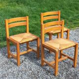 Set of 3 chairs from Regain in solid elm.