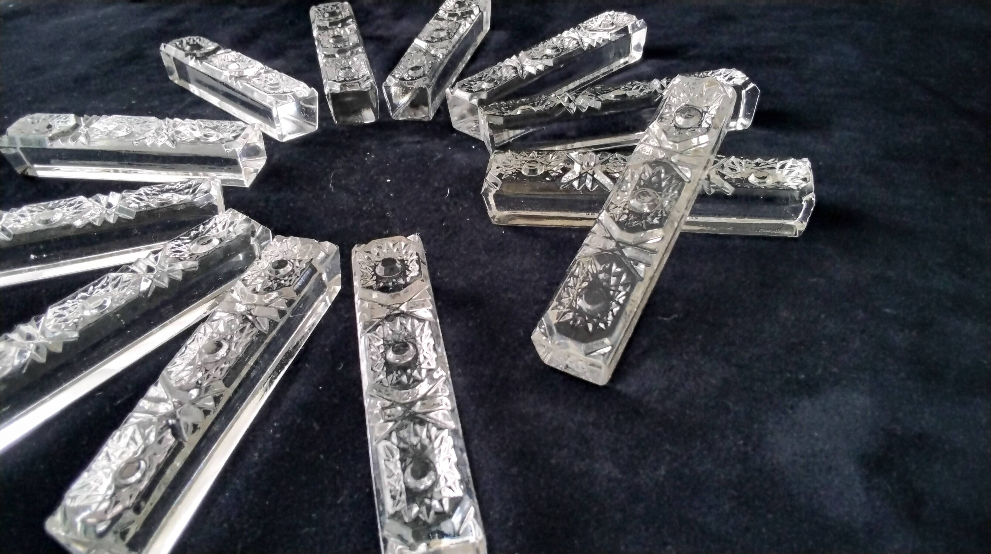 Coffret de 12 porte couteaux rectangulaire Cristal au Plomb