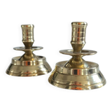 Pair of gilded brass candlesticks