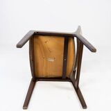 Set of five dining room chairs in dark wood and dark fabric of danish design by Farstrup, 1960s