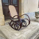 Rocking-chair en bois courbé et cannage