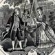 6 black dessert plates Old and Johnston Bordeaux 19th century astrology