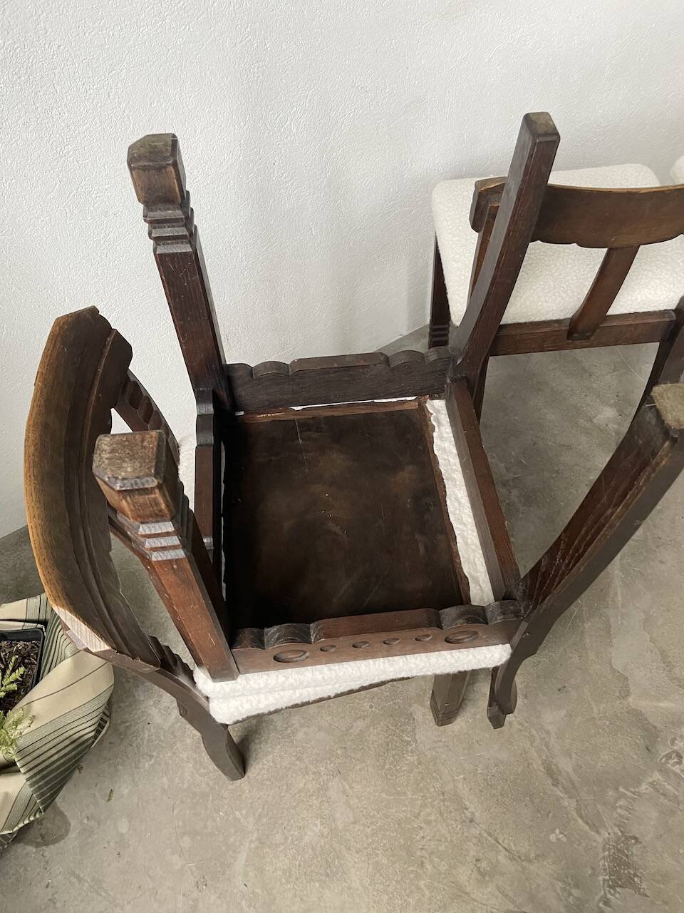 Set of 6 brutalist chairs from the 1940s