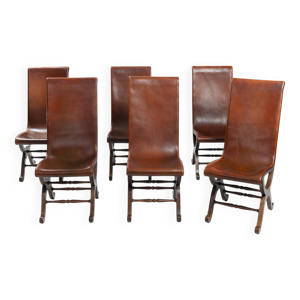 Chaises Slipper en cuir - 1950