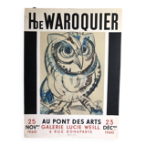 Poster H by Waroquier At the Pont des Arts Paris 1960