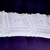 Knitted white cotton bedspread