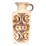 Vintage vase W-Germany, 1960s, thick lava vase with flowers.