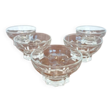 5 old champagne glasses