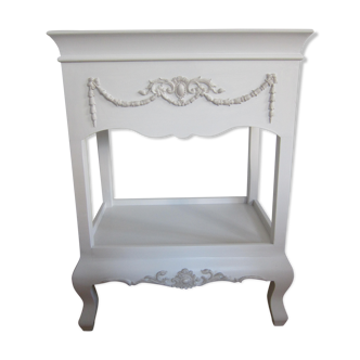 Louis XV style garden furniture or deserted patinated in white